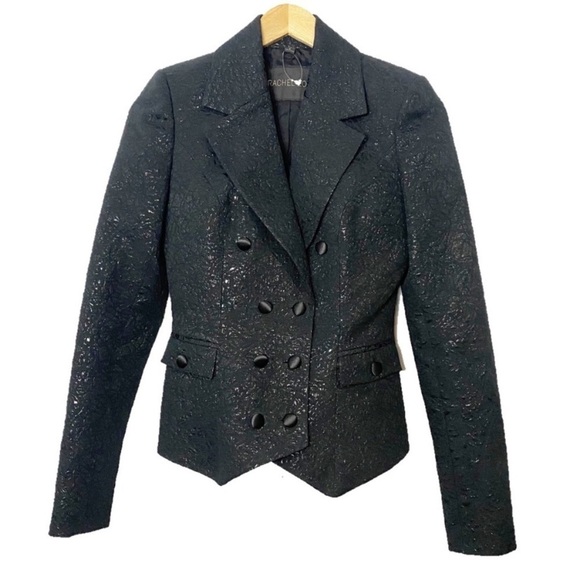 RACHEL ZOE Double Breasted Brocade Metallic Tuxedo Blazer - Picture 1 of 12